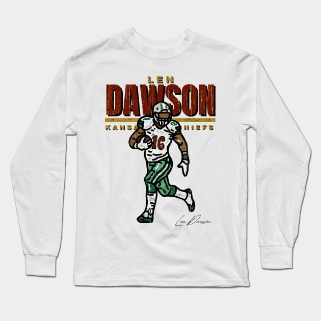 Len Dawson artwork Long Sleeve T-Shirt by Draw One Last Breath Horror 